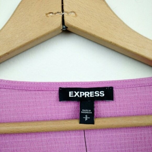 Express Faux Wrap Surplice Top Pink Purple SZ Small - Picture 5 of 6